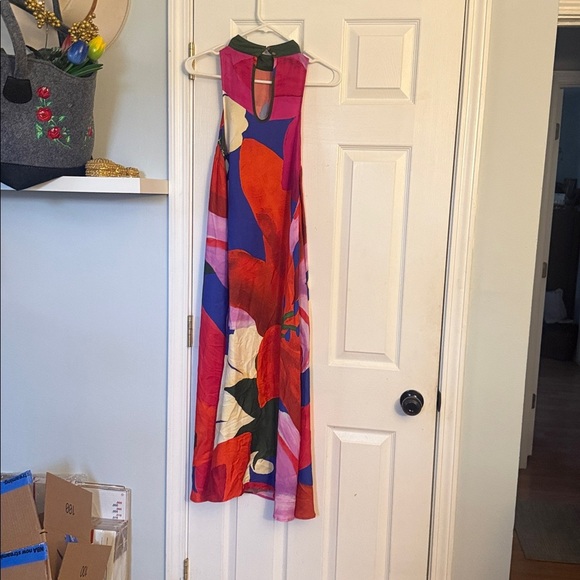 Anthropologie Red and Blue Floral Maxi Dress - Picture 7 of 7